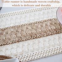 Corredor De Mesa Boho De 108 Pulgadas Para Decoración De Hogar Rústico Macramé Con Borlas Corredor De Mesa De Hotel Estilo Bohemio - details 3