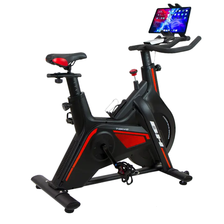BH Fitness Tokyo H9181H | Ciclo Indoor Profesional con Freno Magnético y Volante de 20 kg para Entrenamientos Intensivos- CON SOPORTE PARA MOVIL - 1