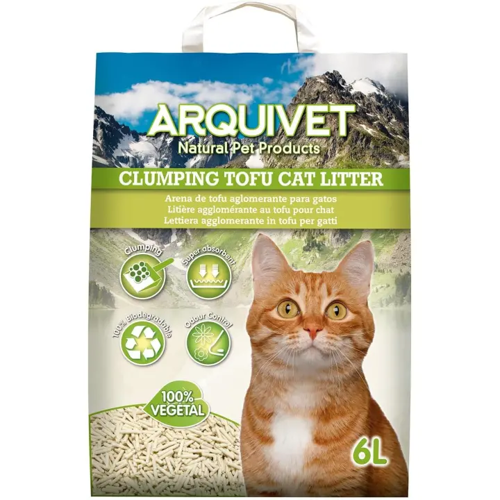 Arquivet Arena de Tofu para Gatos 6 L - Aglomerante y Absorbente - 1