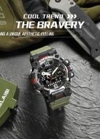 Reloj Militar SMAEL 8072 De Estilo Aleación Dual Pantalla Resistente Al Agua Deportivo Táctico Para Hombres Con Luz Nocturna Y Display Analógico-digital - details 0