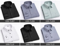Camisa Larga Para Hombre Color Sólido Sin Hierro Primavera Otoño Estilo Business Casual Profesional Para Uso Diario Y Social - details 7