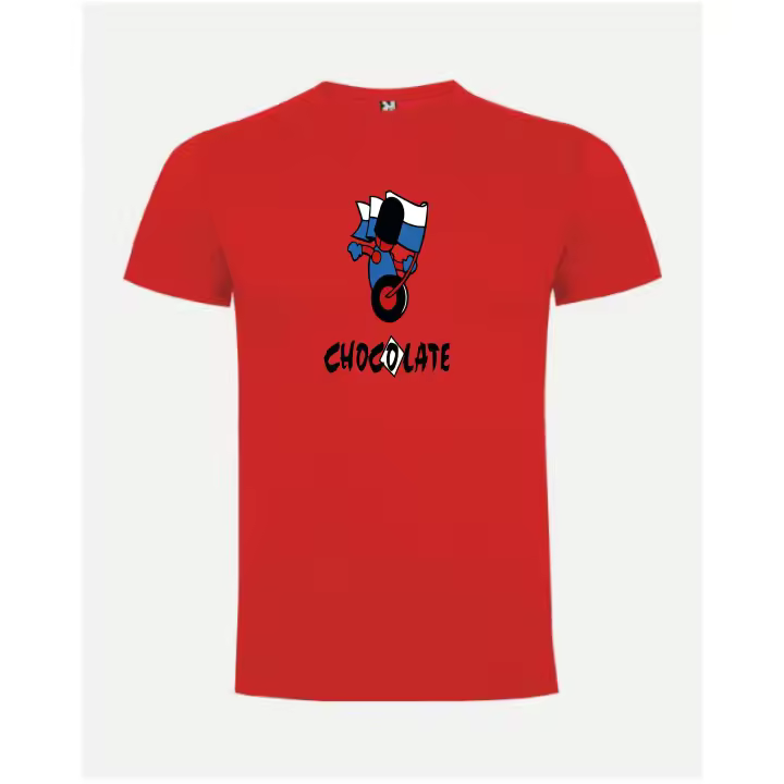 Camiseta roly hombre discoteca chocolate ruta del bacalao en impresión dtf de máxima calidad y durabilidad - 1