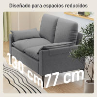 HOMCOM Sofá de 2 Plazas, Tapizado en Terciopelo, Sofá Moderno con Patas de Metal, Reposabrazos Acolchado, para Salón, Dormitorio, Oficina, Sala de Estar, 130x77x84 cm, Gris - details 5