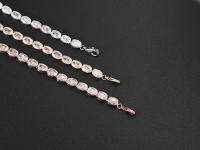 Collar De Tenis Oval Dainty Con Cristal CZ Dorado Para Mujer Joyería De Moda Para Boda Collar Geométrico De Cadenilla - details 10