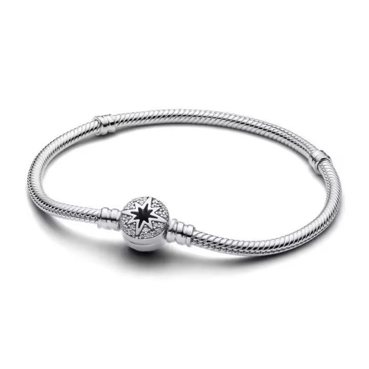 593584C01 - Pulsera en plata de ley Pandora Moments Cadena de Serpiente con Cierre de Estrella Polar | Pandora Oficial 593584C01  Silver PANDORA - 1