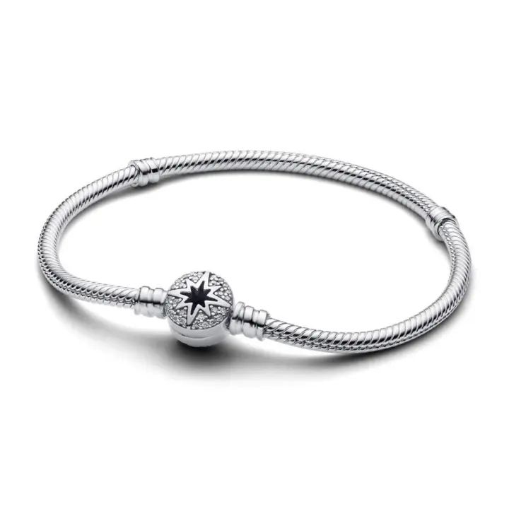 593584C01 - Pulsera en plata de ley Pandora Moments Cadena de Serpiente con Cierre de Estrella Polar | Pandora Oficial 593584C01  Silver PANDORA - 1