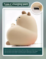 Lámpara De Noche Recargable De Silicona Con Diseño De Capibara Cartoon Luz De Mesa Para Dormitorio Regalo Para Niños Iluminación Nocturna Para Dormir - details 49
