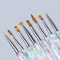 Misscheering 8pcs/set Aurora Rotuladores De Acrílico Para Dibujar En Uñas Con Pincel Suave Y Delgado Para Diseño De Uñas Gel De Gradiente DIY - details 5