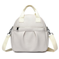 Mochila versátil para mujer, nueva mochila de estudiante de cuero suave de PU, impermeable, de color sólido, sencilla, de gran capacidad. - details 3