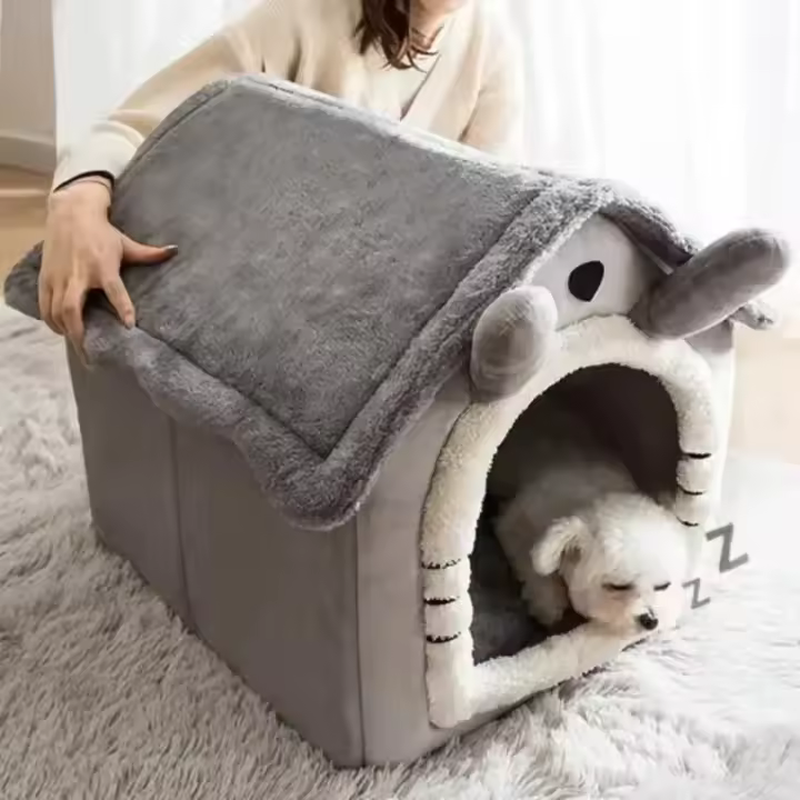 Casa Para Perro Y Gato 1pcs De Cuero Corduroy Adecuada Para Todas Las Estaciones Desmontable Y Lavable Suministro De Mascotas Cama Para Perro - 1
