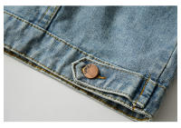 Chaqueta De Jean Sin Mangas Para Hombre Azul Estilo Vaquero Chaqueta De Pecho De Desechable Cierre Único Estilo Casual Primavera Y Otoño - details 3