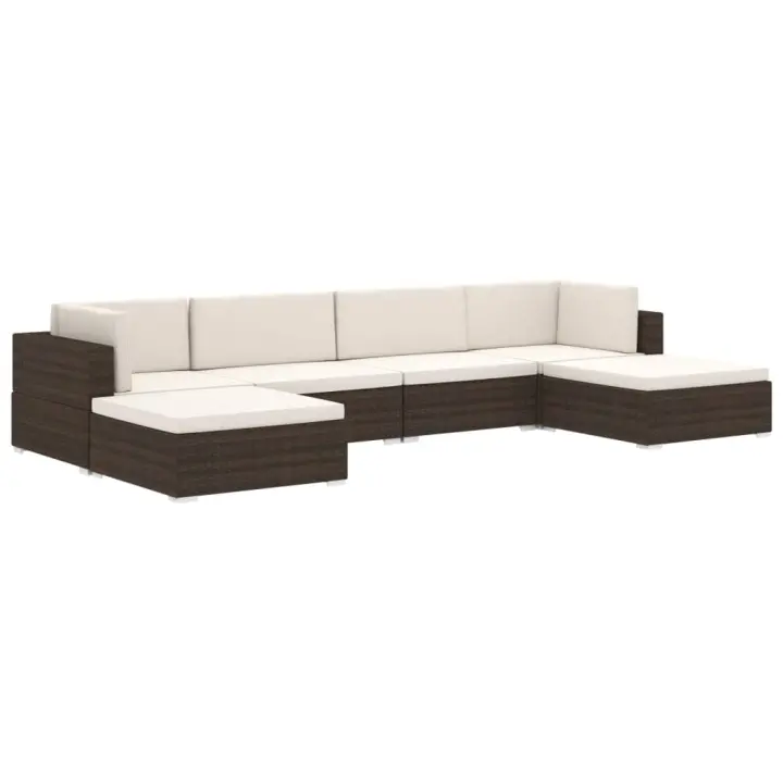 vidaXL Asiento seccional central y cojines 1 ud ratán sintético marrón - 1