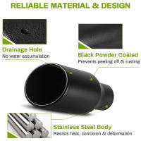 Tubo De Escape Polido De Acero Inoxidable 7.62cm Longitud 23cm Protector De Tubo De Escape Negro/Oro Para Automóviles - details 3