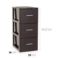 Plastic Forte - Cajonera de Plástico Volga Rattan Antracita / Wengué / Blanco Decoración Hogar Oficina - details 1