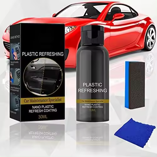 2024 NUEVO Agente de recubrimiento revitalizante de plástico, Agente de restauración de piezas de plástico para automóvil, Recubrimiento refrescante de nanoplástico, Agente de limpieza interior automotriz (30 ml 1PCS) - 1