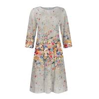 Vestido Para Mujer Traf 2024 De Manga 3/4 Casual Y Elegante Con Bolsillo Y Cierre Trasero Vestido Femenino De Organza Mid-calf Para Todas Las Temporadas - details 14