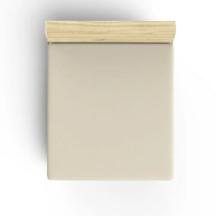 Sábana Bajera Ajustable Wellhome 160x200 Crema Algodón Suave Lavable a Máquina - 1