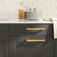 vidaXL Tiradores para armarios 5 uds acero inoxidable 192 mm en color Dorado/Negro | almacenamiento funcional diseño moderno para baño dormitorio sala - details 0