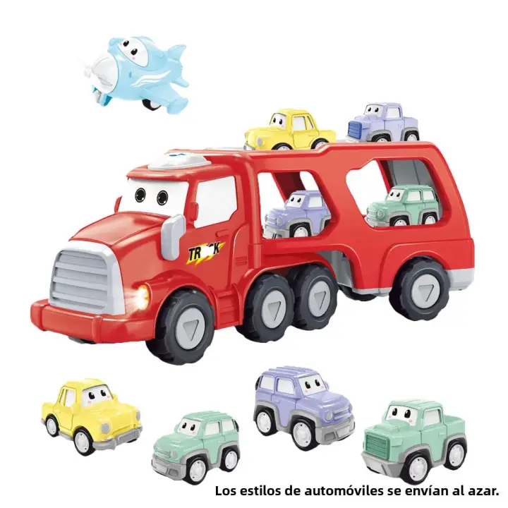 Coche De Juguetes Educativos Con Luz Y Sonido Gran Doble Decker Simulación De Camión De Carga Vehículo Inercial De Plástico ABS Para Niños Aged 4-12 - 1