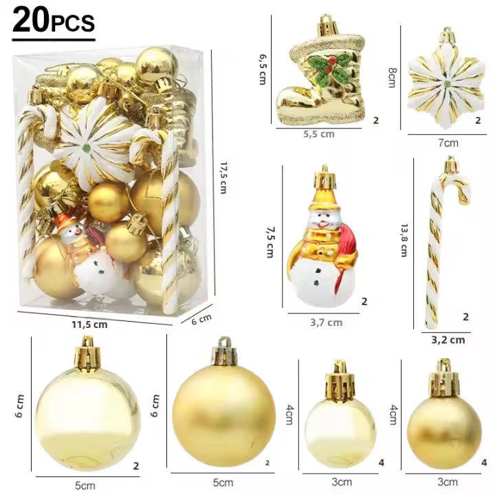 Adorno De Navidad Para Árbol De Navidad Con Esfera Colgante Vínculo De Caramelo Conífera Juego De Joyería Decoración De Hogar Regalo En Caja - 1