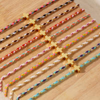 Pulsera De Mujer Bohemia Con Cordón De Algodón Y Plata De Oro 18K En Cobre Moda Y Joyería Colores Variados - details 0