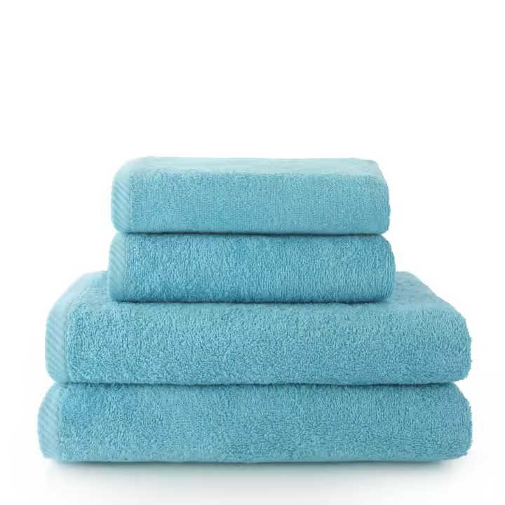 Set 4 Toallas piezas: 2 manos + 2 baño color aguamar, El mejor textil hogar para tu casa Fijalo - 1