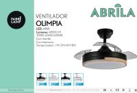 Ventilador Dc 48w Olimpia Negro/madera 3aspas 91d 4800 Lm 6vel 3000k,4500k,6000k, remoto+temporizador+memoria fabrilamp - details 1
