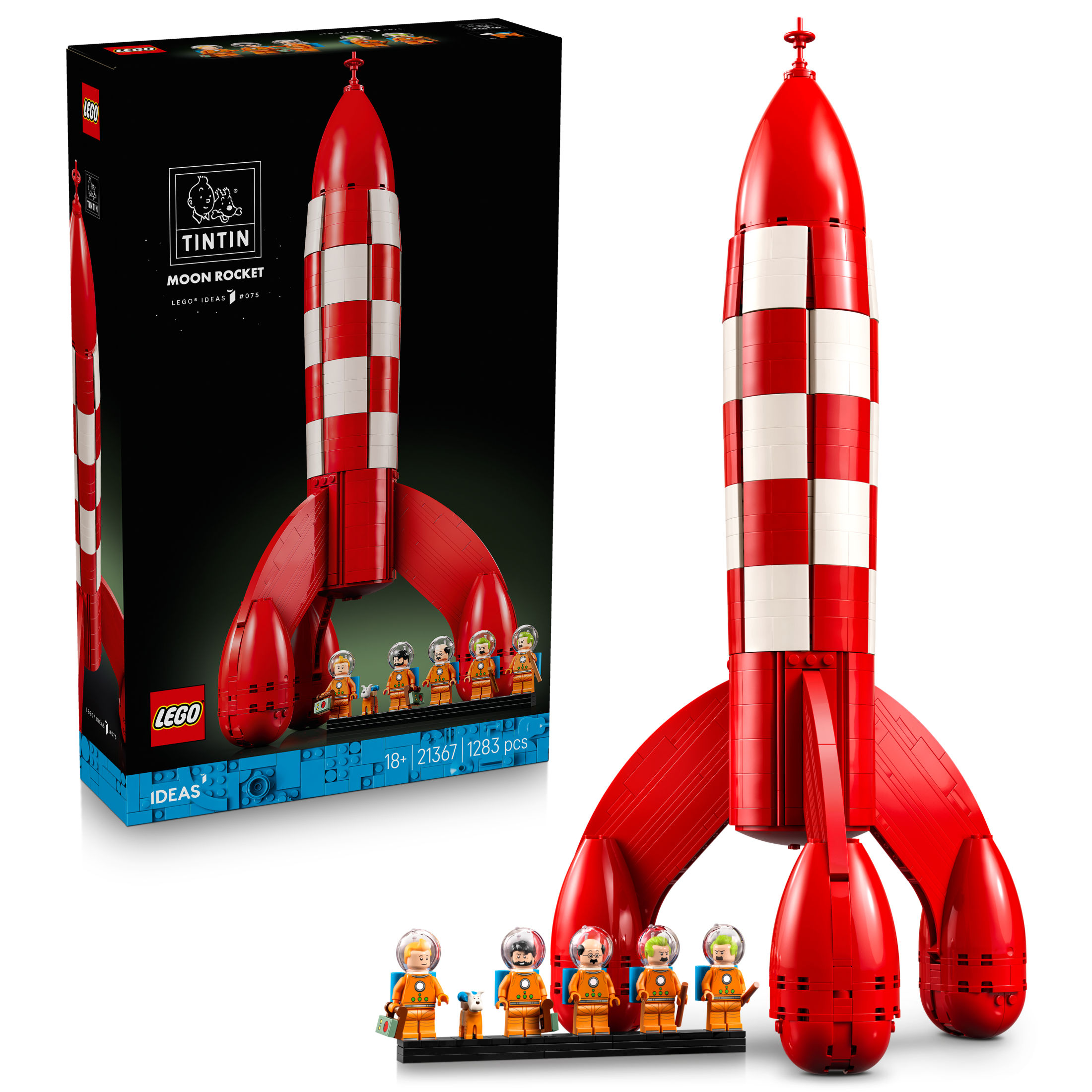 LEGO® 21367 Ideas Cohete Lunar de Tintin - Maqueta y 5 Minifiguras