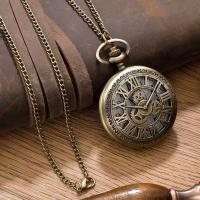 Reloj De Bolsillo Cuarzo Con Numeros Romanos Y Engranajes Vintage Steampunk Bronce Para Hombres Y Mujeres Collar Pendiente - details 2