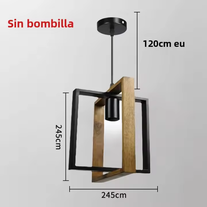 American Chandelier Lámpara Retro De Hierro Y Madera Pendente Para Barra Y Restaurante Luz Colgante Creativa Doméstica Aparato De Iluminación - 1