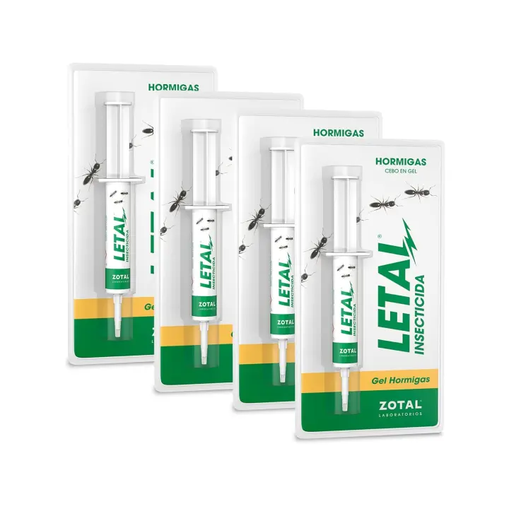 Zotal Laboratorios Pack de 4 Insecticida LETAL TRX ZOTAL en Cebo Contra Hormigas, Total 40 Gr - Efectivo Contra Hormigas - Control Duradero - 1