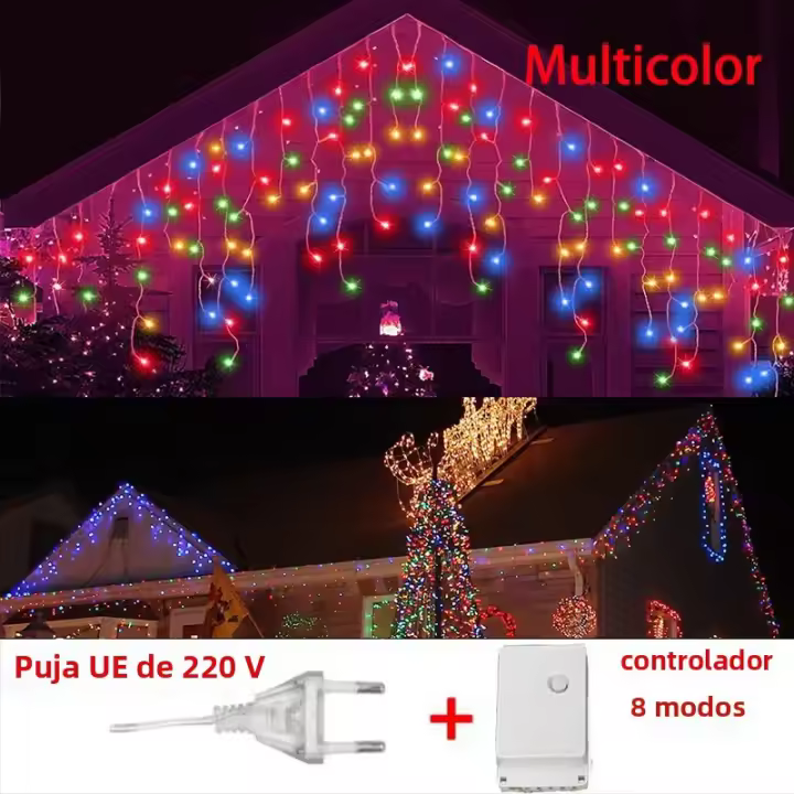 Luces De Cuchilla De Hielo Al Aire Libre Con 96 LED 4Mx0.6M Luces De Agua Para Decoración De Navidad Boda Jardín Calle Fiestas - 1