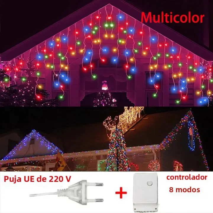Luces De Cuchilla De Hielo Al Aire Libre Con 96 LED 4Mx0.6M Luces De Agua Para Decoración De Navidad Boda Jardín Calle Fiestas - 1