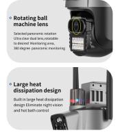 Cámara De Seguridad IP 4K 8MP Wifi Con Lente Dual Protección Impermeable Alarma De Luz Policia Video Vigilancia CCTV Montaje En Pared Grey - details 24