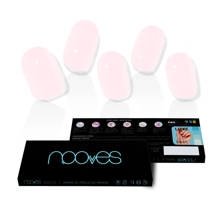 NOOVES NAILS Láminas de Uñas de Gel Precurado Premium - Pale Rose - Rosa  Tiras De Uñas De Gel semicurado Pegatinas Uñas Semipermanente en Gel Gel Nail stickers Uñas de gel Pegatinas - 1