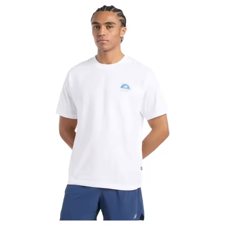 Camiseta de Manga Corta NEW BALANCE  para hombre en color blanco - 1