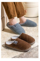 Zapatillas De Casa Para Hombre Antideslizantes Y Calientes Con Pelo Fluffy Suela Resistente Al Desgaste Uso Interior Otoño E Invierno - details 2