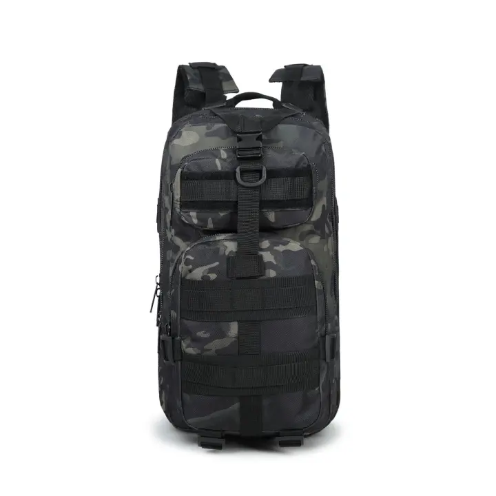 Steel Mule Mochila de Asalto Militar 26 Litros, Pequeña Color Camuflaje negro noche Táctica Molle Escolar Bolsa Bandolera para Niños Hombre Mujer Caza Camping, Airsoft , Crossfit, bolsillo anti robo Viaje Cabina , universidad, campamento senderismo - 1