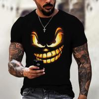 Camiseta Oversize Para Hombre Con Gráfico De Diablo Estilo Gótico Streetwear Cuello Redondo Manga Corta Verano Top Casual - details 2