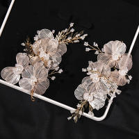 Diadema De Boda Para Mujer Con Flores Y Perlas Accesorios De Cabello Para Novia Fiesta Complemento De Joyería De Cabeza Para Damas De Honor Tiara De Moda - details 4