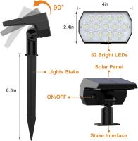 Luces De Punto Solar Exteriores 52 LED 3 Modos Luz De Escena Solar Impermeable IP65 Para Camino Jardín Y Paisaje - details 0