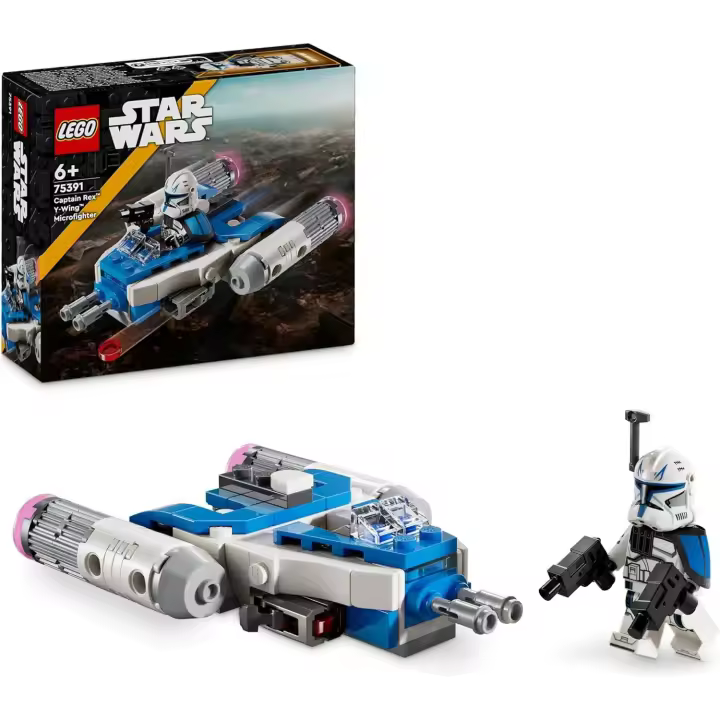 LEGO Star Wars: Las Guerras Clon Microfighter: ala-Y del Capitán Rex Nave Estelar de Juguete Coleccionable para Construir y Minifigura, Regalo para Niños y Niñas de 6 Años o Más 75391 - 1