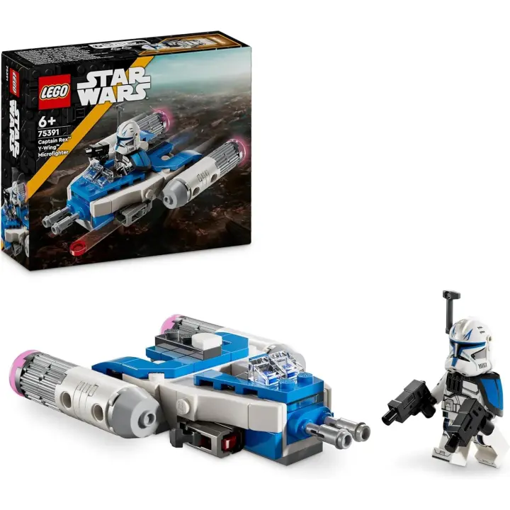 LEGO Star Wars: Las Guerras Clon Microfighter: ala-Y del Capitán Rex Nave Estelar de Juguete Coleccionable para Construir y Minifigura, Regalo para Niños y Niñas de 6 Años o Más 75391 - 1