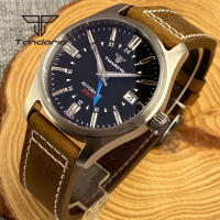 Reloj Automático Tandorio NH34 Para Hombres 39mm GMT Pilot Diversión AR Cristal De Zafiro Fecha Resistente Al Agua 20BAR Moda Relojes De Pulsera De Acero Inoxidable - details 6