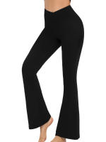 Leggings Flared Para Mujer Pantalones De Yoga Con Cintura Alta Control De La Panza Crossover Spandex Y Poliéster Talla True Fit - details 3