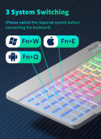 Teclado Inalámbrico Bluetooth Para Tableta Android iOS Windows Con Iluminación RGB Teclado Ratón Compatible Con iPad Y Teléfono - details 7
