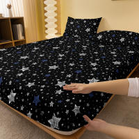 Sábana Ajustada Moderna Y Sencilla Con Estampado De Estrellas Mate Para Dormitorio Cobertura De Cama De Poliéster 100% Sin Almohadas - details 2