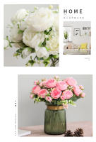 1PC Bouquet De Flores Artificiales Rosa Peonía Blanca Para Decoración De Casamientos Invierno Y Fiestas En Casa Plantas Falsas Baratas - details 14