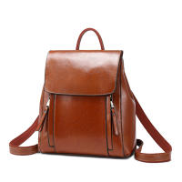 Mochila De Cuero Genuino Para Mujer Bolsa De Hombro Cruzada Estilo Escolar Con Capacidad Para Portátil Bolsas Mensajeras - details 3
