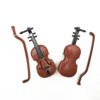 Guitarra Clásica Y Violín Modelos Musicales Para Muñecas De Casa De Muñecas 1/12 Material Orgánico Origien China - details 3